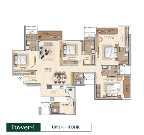 Tower - 1 Unit 4 - 4 BHK