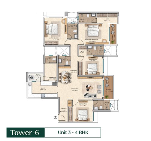 Tower - 6 Unit 3 - 4 BHK
